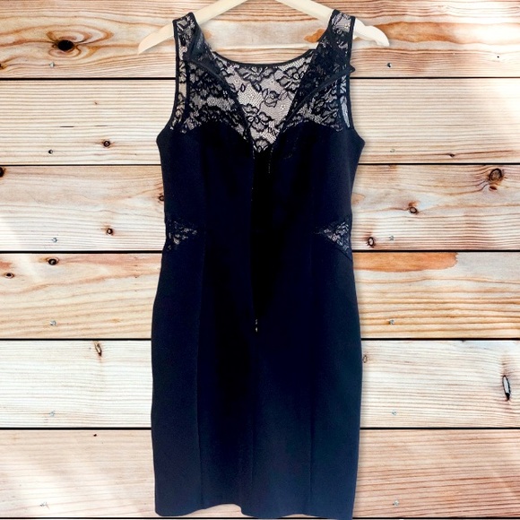 Forever New womens black stretch lace bodycon mini party cocktail dress size 10 - Picture 10 of 15